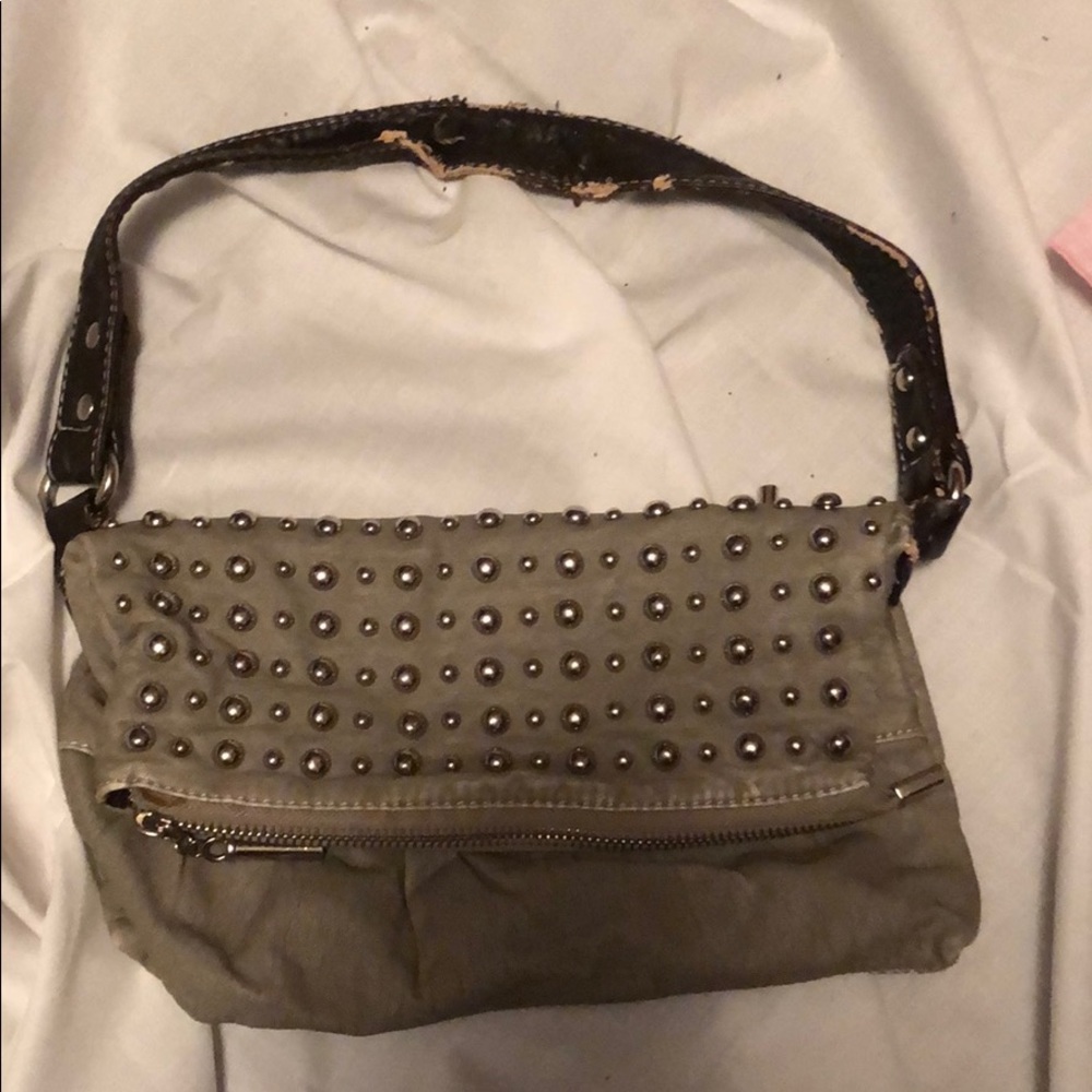 Tan purse with rivets